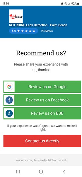 Screenshot Review Options Red Rhino Review Options